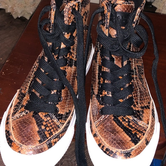 Rag & Bone Army Hi top Snake Embossed leather women's sneakers US 7.5/ 38 - Picture 7 of 7